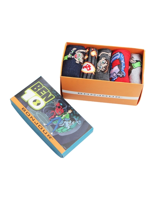 

Bonjour Boys Pack of 5 Assorted Ankle Length Ben 10 Socks