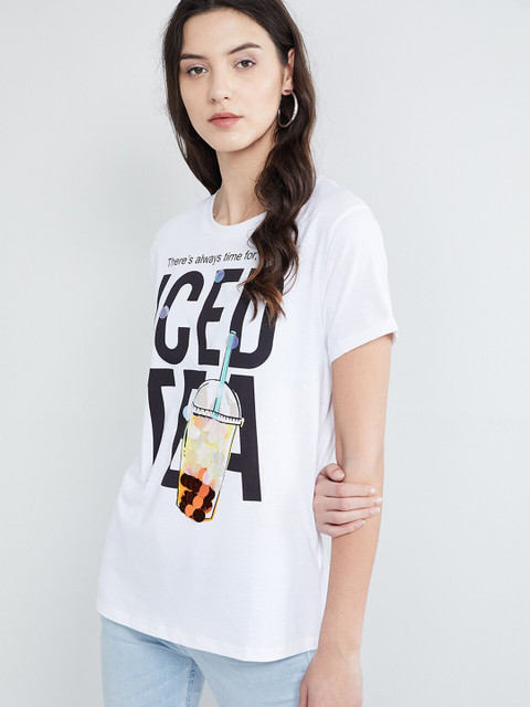 

max Women Off-White Printed Top