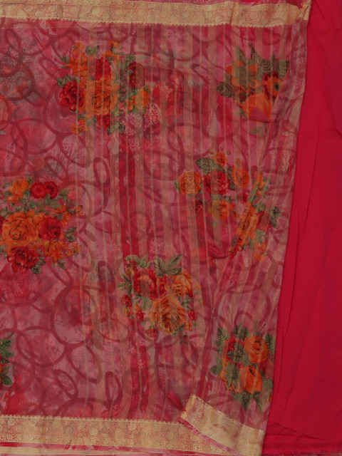

Pothys Red & Orange Poly Georgette Printed Saree