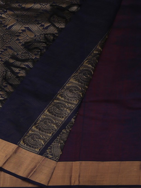 

Pothys Red & Navy Blue Cotton Blend Woven Design Saree