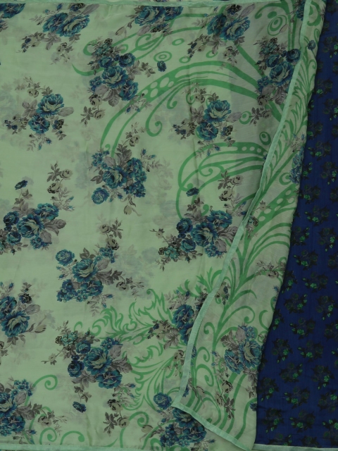

Pothys Green Printed Poly Georgette Saree