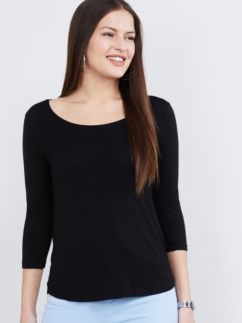 

max Women Black Solid Top