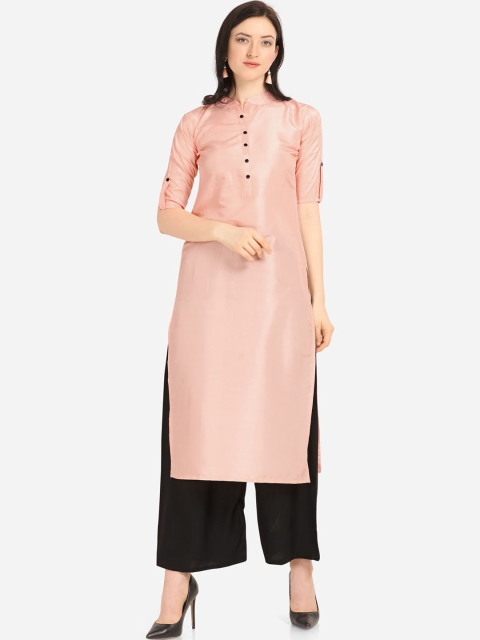 

Florence Women Rose Gold & Black Solid Kurta with Palazzos