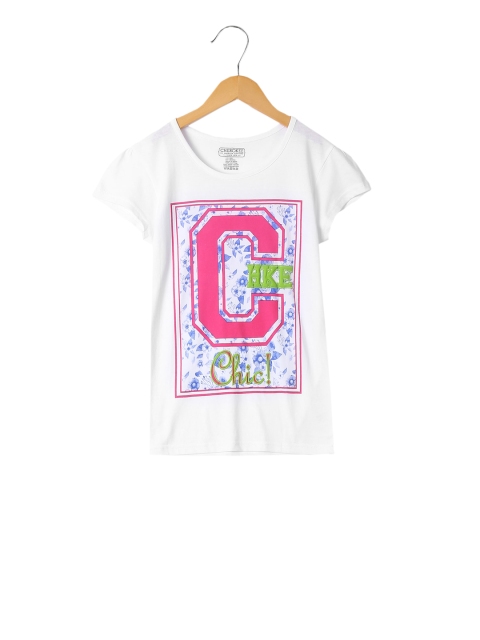

Cherokee Girls White Printed Round Neck T-shirt