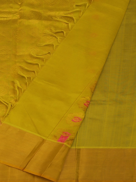 

Pothys Grey & Mustard Cotton Blend Woven Design Saree