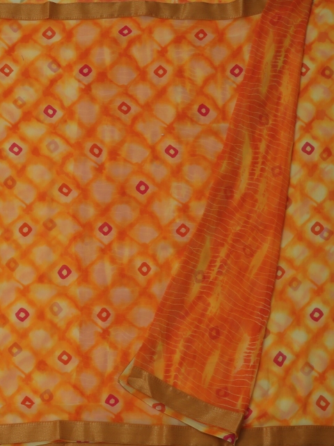 

Pothys Mustard Yellow Dyed Poly Georgette Saree