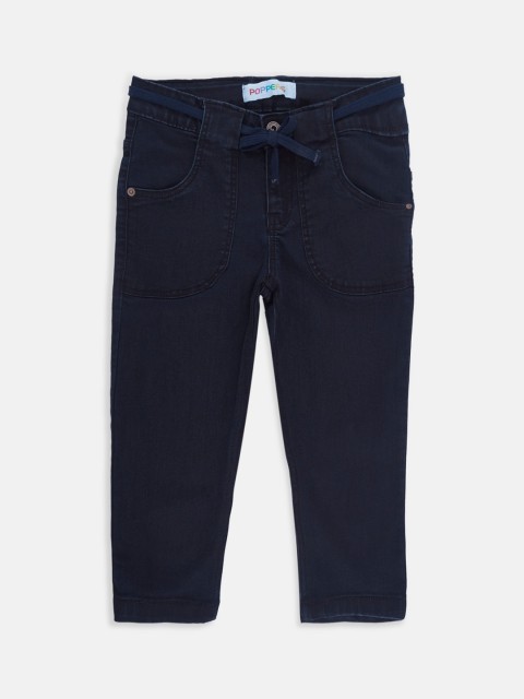 

POPPERS by Pantaloons Girls Navy Blue Regular Fit Mid-Rise Clean Look Jeans