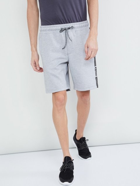 

max Men Grey Melange Solid Lounge Shorts
