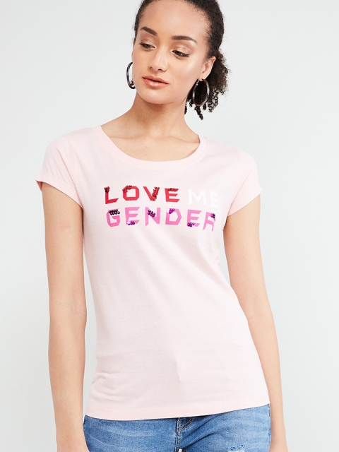 

max Women Pink Printed Top