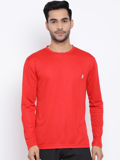 

PERFKT-U Men Red Solid Round Neck T-shirt