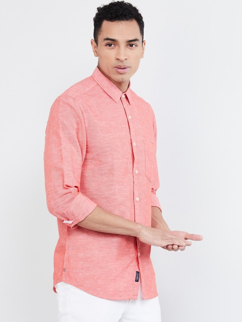 

max Men Coral Regular Fit Solid Casual Shirt