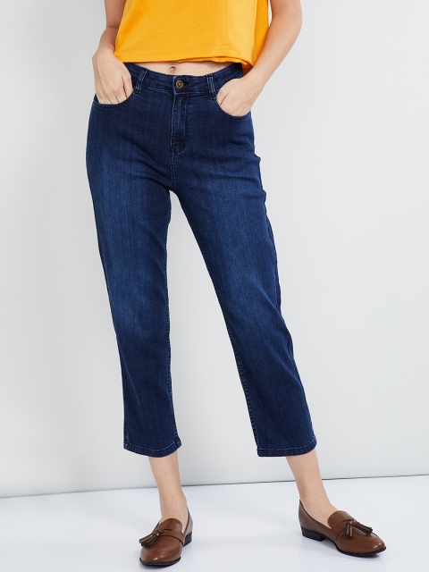 

max Women Blue Relaxed Fit Mid-Rise Clean Look Jeans