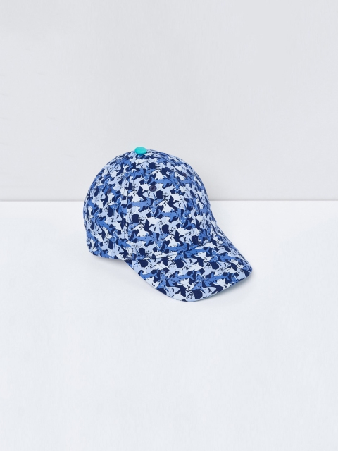 

max Boys Blue & White Printed Baseball Cap