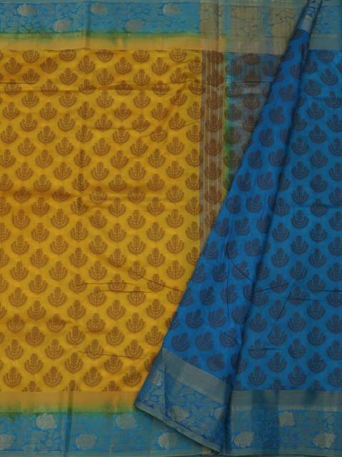 

Pothys Yellow & Black Jute Silk Woven Design Saree