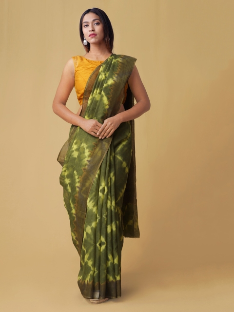 

Unnati Silks Green Pure Cotton Woven Design Handloom Kota Saree