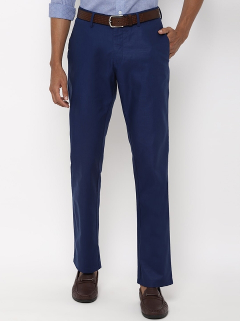 

Allen Solly Men Blue Regular Fit Solid Regular Trousers