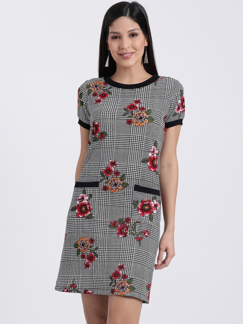 

Zink London Women Black Checked Sheath Dress
