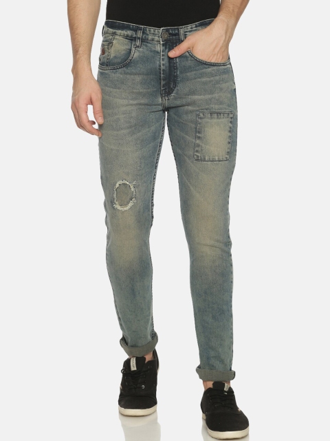 

Campus Sutra Men Blue Slim Fit Mid-Rise Mildly Distressed Jeans