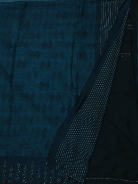 

Pothys Blue Printed Poly Georgette Saree
