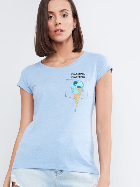 

max Women Blue Solid Top