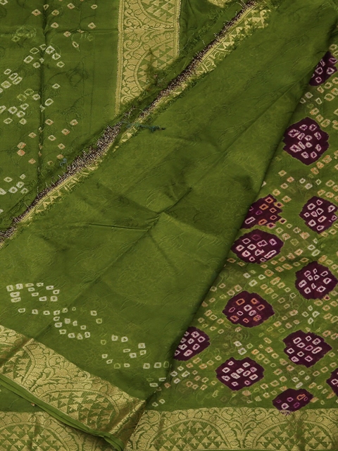 

Pothys Green & Purple Art Silk Printed Saree