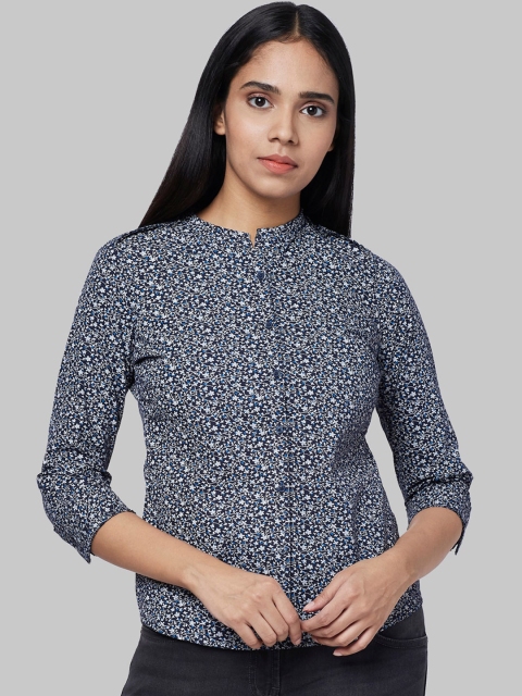 

Park Avenue Woman Women Blue Regular Fit Printed Casual Shirt