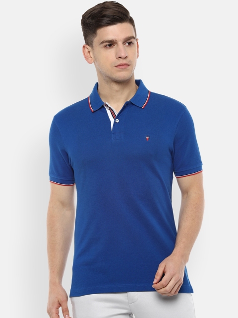 

Louis Philippe Sport Men Blue Solid Polo Collar T-shirt