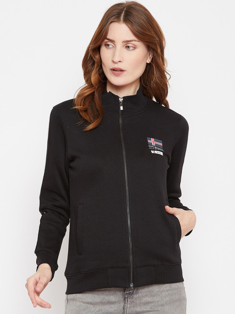 

Octave Women Black Solid Sweatshirt