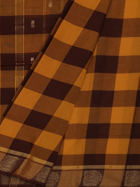 

Pothys Multicoloured Checked Pure Cotton Saree, Multi