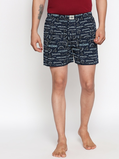 

The Souled Store Unisex Navy Blue Printed Pure Cotton Boxers 63322
