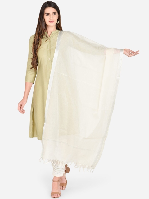 

Pure Cotton Dupatta Bazaar Cream-Coloured Solid Mangalgiri Pure Cotton Dupatta