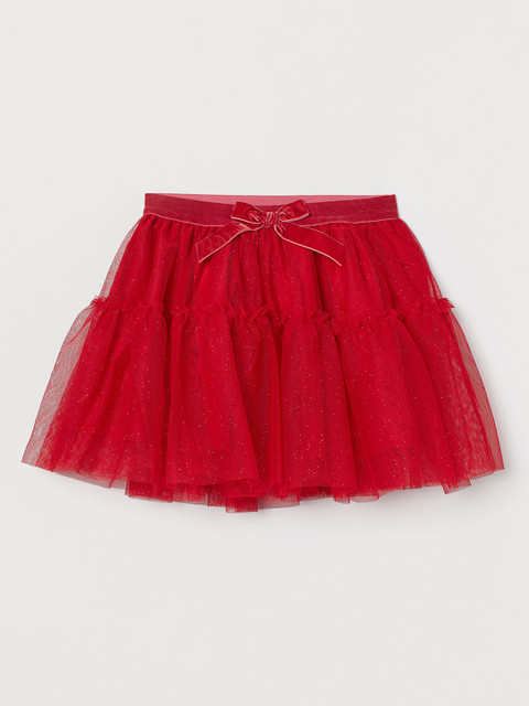 

H&M Girls Red Glittery Tulle Skirt