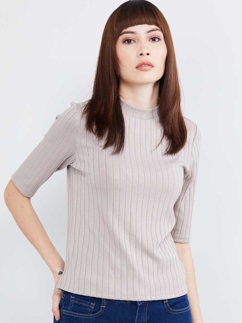 

max Women Beige Striped Top