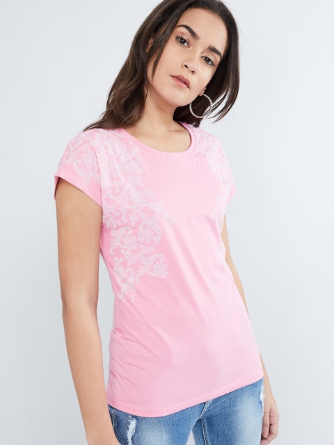 

max Women Pink Printed Top