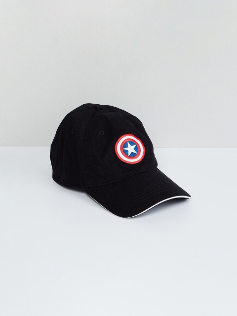 

max Boys Black & Red Printed Snapback Cap