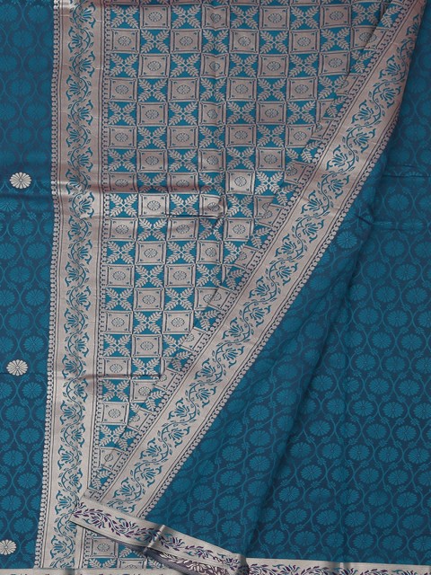 

Pothys Teal & Silver Art Silk Woven Design Saree