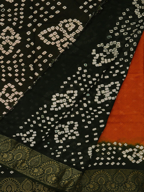

Pothys Orange & Black Art Silk Woven Design Saree