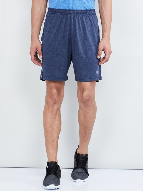 

max Men Navy Blue Solid Regular Fit Sports Shorts
