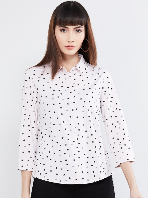 

max Women Pink Printed Shirt Style Top