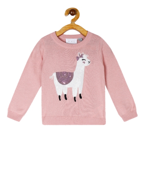 

The Childrens Place Boys Pink Self Design Pullover Sweater