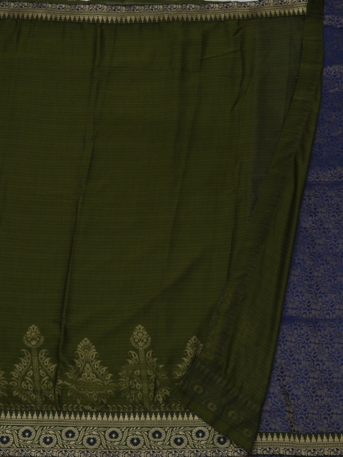 Pothys Green Striped Poly Georgette Saree