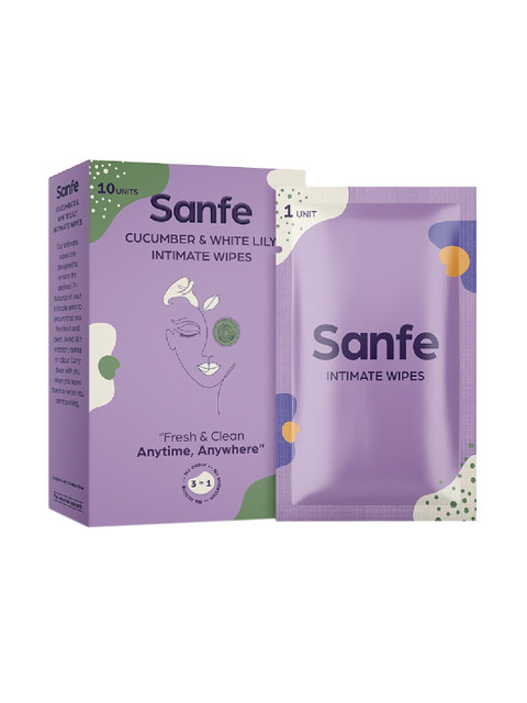 

Sanfe Set of 10 Cucumber & White Lily Intimate Wipes
