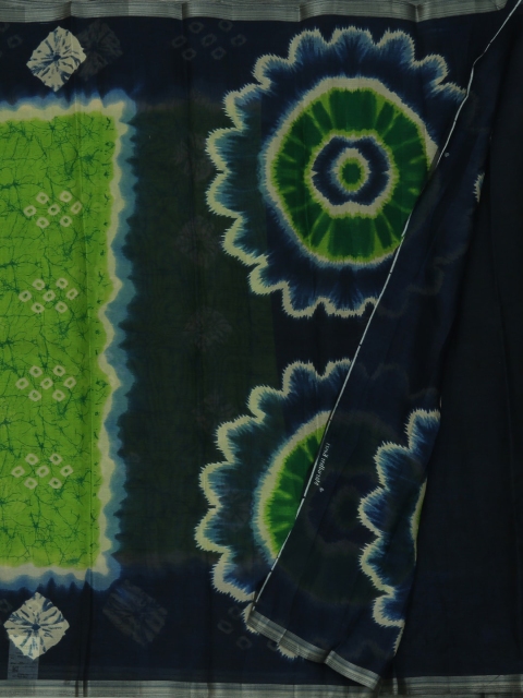 

Pothys Green Dyed Jute Silk Saree
