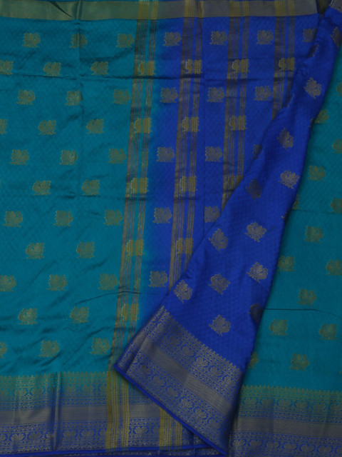 

Pothys Blue Woven Design Jute Silk Saree