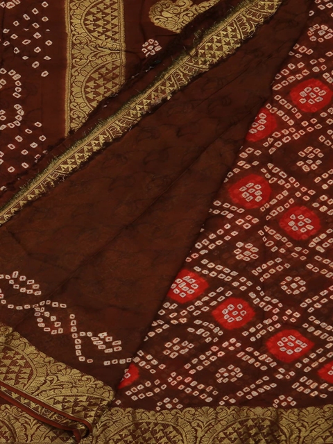 

Pothys Coffee Brown Solid Art Silk Saree