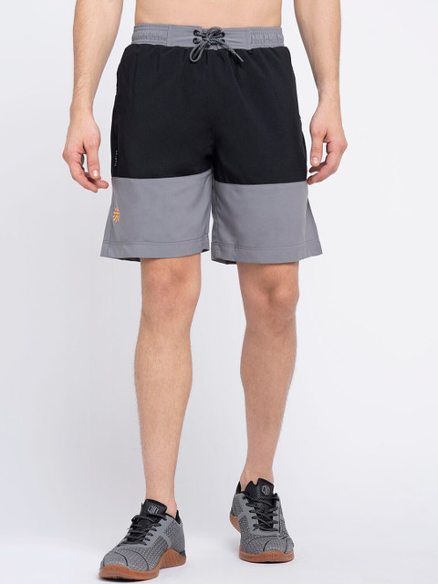 

Cultsport Men Black & Grey Colourblocked Regular Shorts