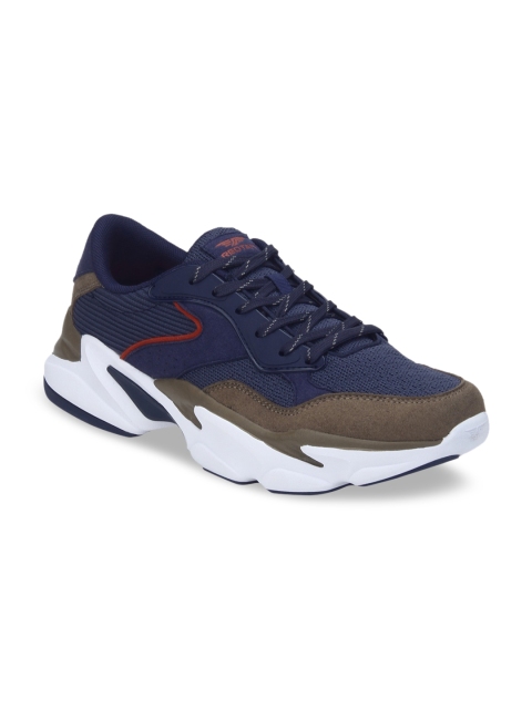 

Red Tape Men Navy Blue & Brown Colourblocked Sneakers