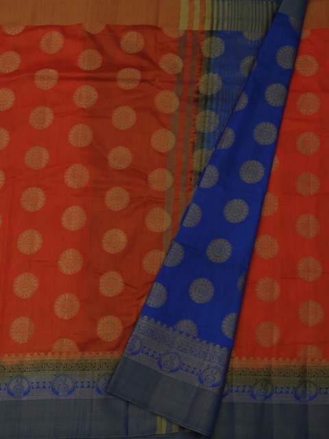 

Pothys Orange Woven Design Jute Silk Saree
