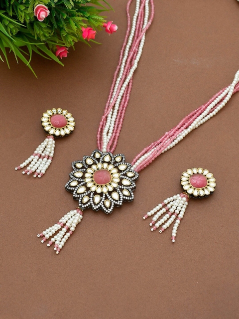 

Imittire Women Pink Gold-Toned Jewellery Set