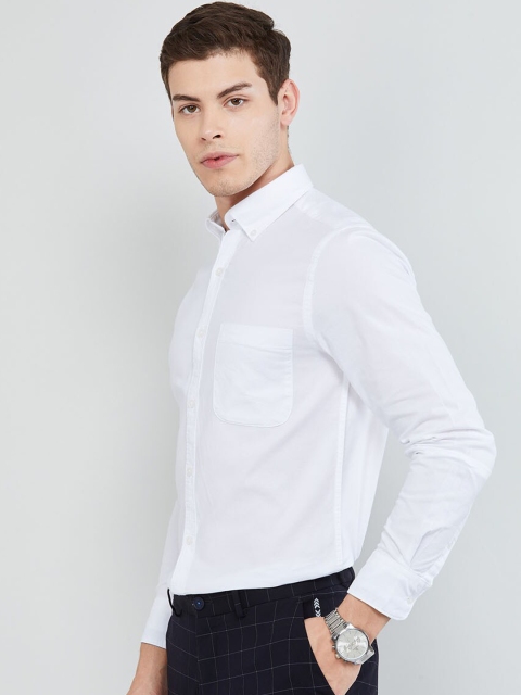 

max Men White Regular Fit Self Design Casual Shirt